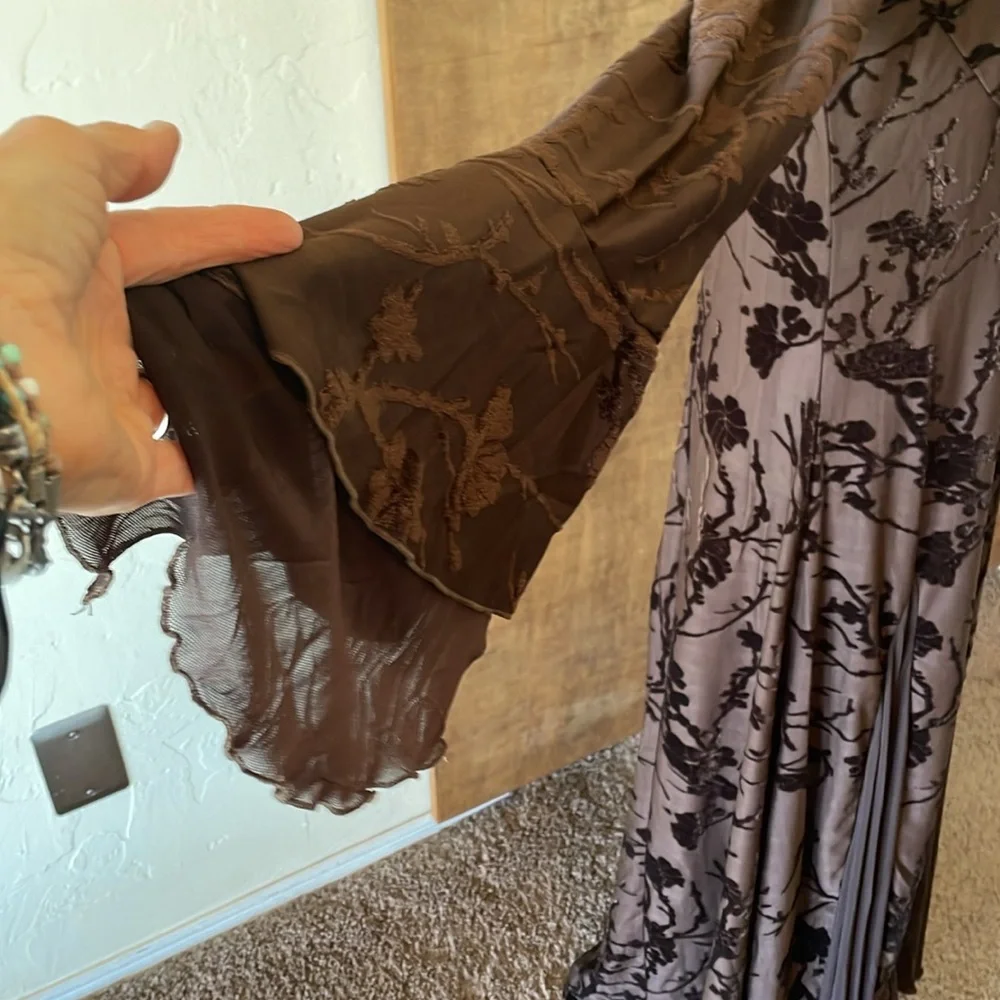 EARTHBOUND Dark Brown Floral Pattern 
Maxi Dress - Picture 7 of 16